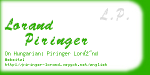 lorand piringer business card